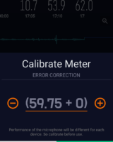 Calibración y corrección de errores del micrófono en Decibel