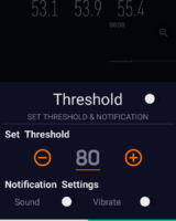 Ajuste del umbral y de notificaciones en Decibel