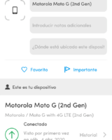 Información sobre el dispositivo en fing