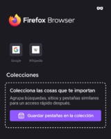Firefox el mejor navegador web para smartphones del 2020 1 Pantalla principal de Firefox para Moviles