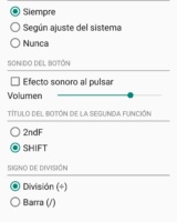 HiPER Scientific Calculator La calculadora para Android 4 Tamaño y ajuste de botones