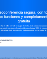 Pagina de inicio de Jitsi