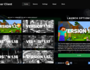 Variedad de versiones disponibles con lunar client